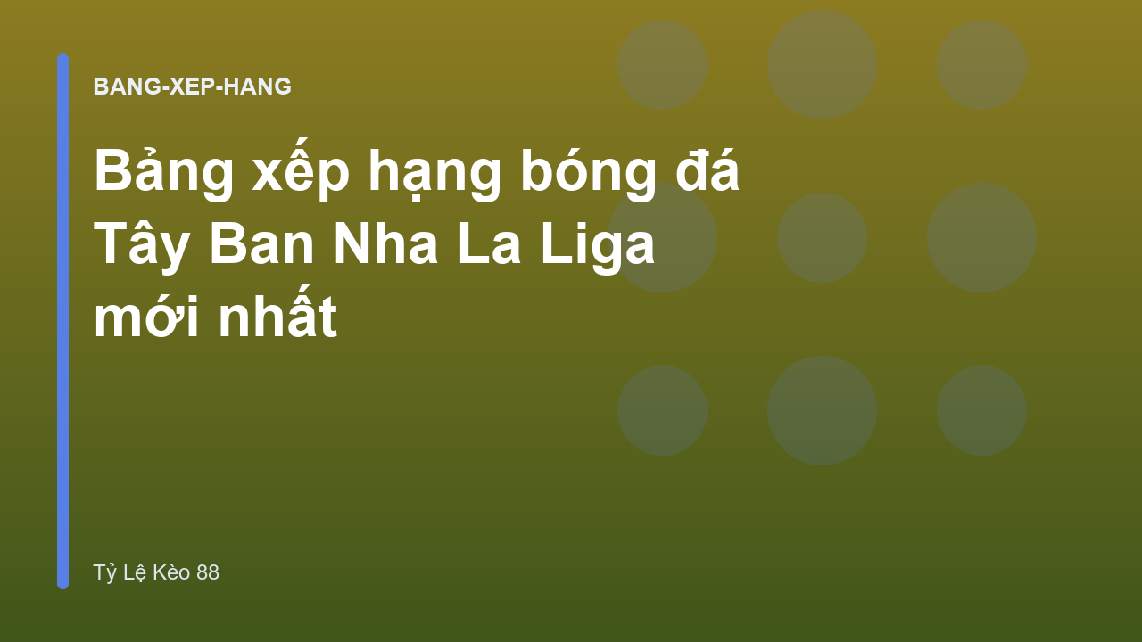 Bảng xếp hạng bóng đá Tây Ban Nha La Liga mới nhất